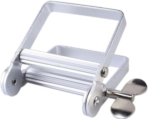 Metal Tube Squeezer,Rolling Squeezer Toothpaste Squeezer,Multi-Functional Stainless Steel Tube Roller Extrusion Tool for Toothpastes,Hair Color Dye, Paint Tubes (Silver)