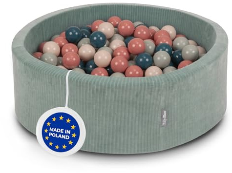 KiddyMoon Bällebad Kinder Schaumstoff 90X30cm/300 Bälle Für Baby Ab 1 Jahr