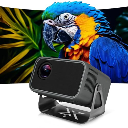 Smart 4K Projector for Bedroom with 500 ANSI Lumens, Native 1080P FHD Video Projector, Auto Focus & Keystone Correction, WIFI6 & Bluetooth5.0, Ideal for Home Cinema & Outdoors