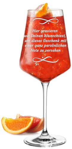polar-effekt Personalisiertes Aperol Spritz Glas 560 ml - Graviertes Universalglas mit Name & Text - Geschenk zum Geburtstag - 24 cm Aperitifglas für besondere Momente