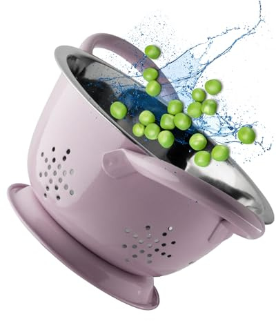 Mini passoire en acier inoxydable – Égouttoir durable et résistant à la rouille avec trous de drainage perforés et poignées latérales ergonomiques Idéal pour pâtes, légumes et fruits 15 cm de diamètre