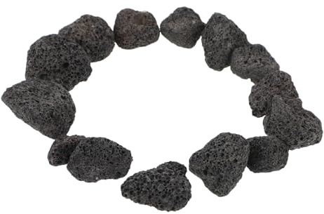 DOITOOL Rocas Volcánicas Naturales para Peceras y Jardinería, Piedra Decorativa Negra Porosa de 400g para Paisajismo, Suculentas y Fuentes Acuáticas