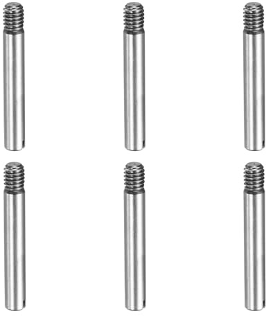 QUARKZMAN 6 Pz Perni Cilindrici Scanalati M4 X 25mm Perni Di Allineamento | Filettati Esterni, Supporti Mensola Perno, Acciaio Inox 304, Per Montaggio Mobili, Fai Da Te