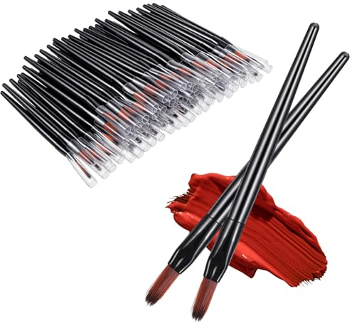 80PCS Disposable Lip Brushes, Lipstick Brushes Lip Applicators Makeup Brush for Concealer Eye Shadow Eyebrow Foundation Blending Cosmetic Tool Multifunctional Black