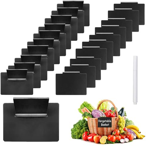 20 Stück Etikettenhalter Clip Korb Etiketten Clips Korbetiketten Clip Etiketten Clip Wiederverwendbare Etiketten Halter Clip Etikettenhalter für Lagerkorbhalter Lagerkörbe Regal Organisationsbox