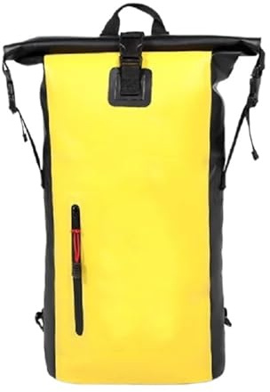 MKLHAVB Seesack Wasserdicht 25L 30L Schwimmtasche Trockener PVC-Rucksack Wasserdichter Eimersack Große Fluss-Trekkingtaschen Rafting Outdoor-Reiseaufbewahrungshandtasche(25L Yellow)
