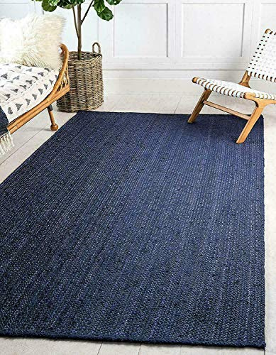 THE PIKKU INTERNATIONAL - Tappeto rettangolare in iuta naturale, tinto di blu, intrecciato a mano, per soggiorno, corridoio, cucina, camera da letto, 60 x 180 cm