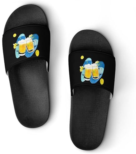 Beer Mugs Drinking Mens Womens Slippers House Shower Shoes Funny Slides Sandals