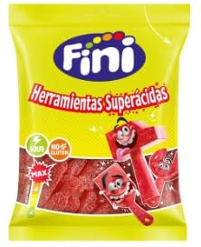 Fini Gommes Super Acides Fraise, Pack de 3 Sachets de 80g, Expérience Acidulée pour Amateurs de Sensations Fortes