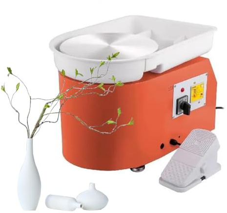 SXXZYAZJ Electric Pottery Wheel with Foot Pedal and Turntable Tray - 350W Ceramic Clay Sculpting Tool for Home and Studio DIY Art