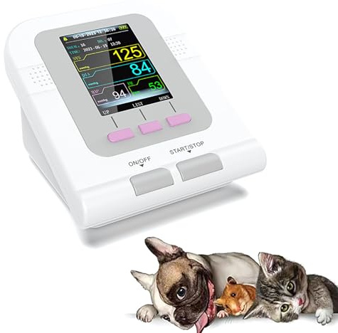 Digitales Veterinär-Blutdruckmessgerät, Blutdruckmessgerät Für Hunde Und Katzen, Mit Manschetten In 3 Größen, 2,8-Zoll-LCD-Bildschirm, Blutsauerstoff- Und Blutdruck-Anormalalarm, Oszillometrischer Mes