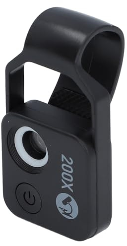 HUSHUI 200X Handy-Taschenmikroskop, Ultraleichtes LED-Licht, Verwandelt Ihr Handy in die Erkundung des Mikrokosmos, Tragbar für Sammler und Ingenieure (Schwarz)
