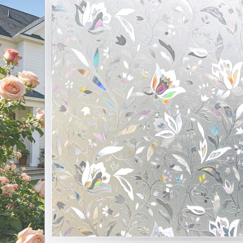 KROMAPOLIS Fensterfolie Blickdicht Selbsthaftend Glasfolie, Sichtschutzfolie Folie Fenster Sichtschutz Fensterdekoration Fensterfolie Bunt Türfolie Window Color Folie - 44.5X400CM
