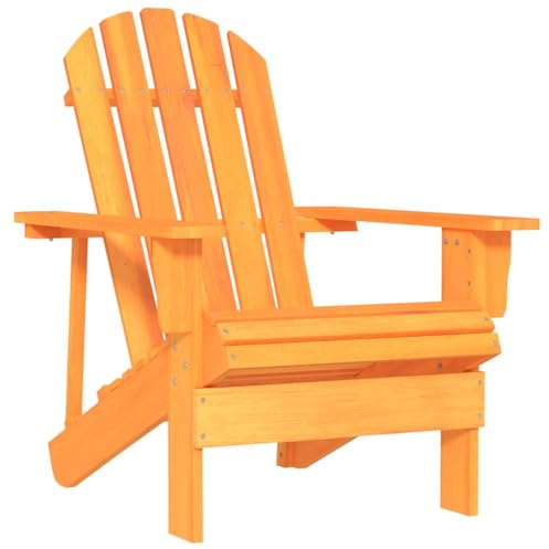 vidaXL Tannenholz Massiv Adirondack Gartenstuhl Gartensessel Stuhl Deckchair Holzstuhl Sessel Terrassenstuhl Balkonstuhl Gartenmöbel Orange