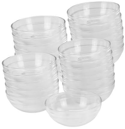 Cuenco de cristal de 12 cm de diámetro, 24 unidades en set de cuencos para postres