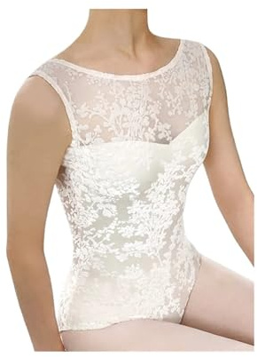 LOVSSU Dansdräkt för vuxna, dam, dansbody för vuxna, elegant spets, träning, gymnastik, dansa, dam, bodysuit, yoga, dansbalett (S)