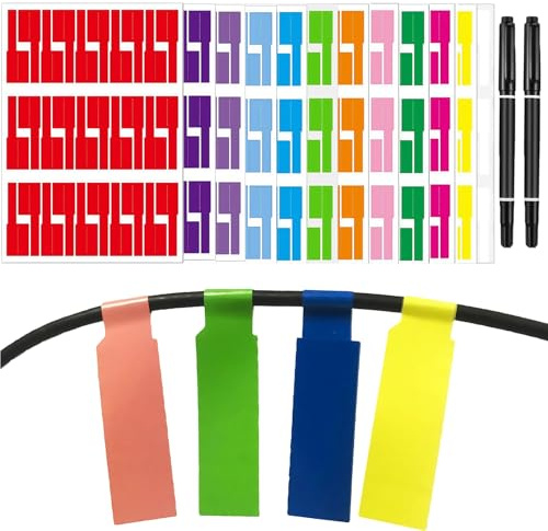 722 Stück Kabelbeschriftung Clip, Kabel Beschriftung Clip, Kabeletiketten zum Beschriften, Kabelkennzeichnung, Kabel Etiketten Kabeletiketten-Set (12 Farben) für Kabel Beschriftung