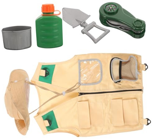 BESPORTBLE Abenteuerliches Junge Mädchen Explorer Weste Und Hut Outdoor-Outfit Für Mädchen Und Jungen Für Entdeckungen Insektenfangen Und Rollenspiele Langlebig Atmungsaktiv Und Komfortabel f