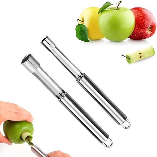 ZXfad 2pcs Descorazonadores y Peladores de Manzanas, 2 Tamaños (1.4 cm, 2 cm), Adecuados Para el Hogar y la Cocina, Frutas y Verduras