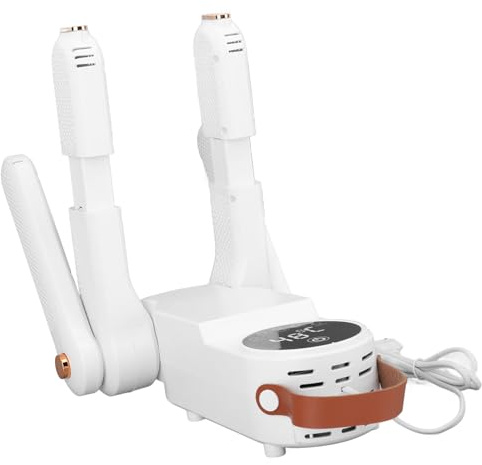 Vikye Secador de Zapatos, Secador de Botas Eléctrico de 4 Cabezales con Circulación de Aire Caliente de 360° y Temporizador para Zapatos, Guantes, Sombreros, Diseño Plegable (Enchufe europeo 220V)