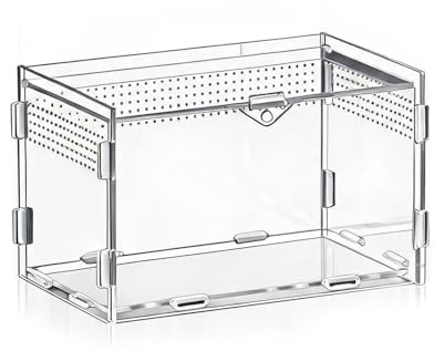 Acryl Terrarium, Mini Terrarium 20x12x12 cm Faunarium Transparent für Springspinne Reptilien Lebensraum Skorpion Spinnen Gottesanbeterin