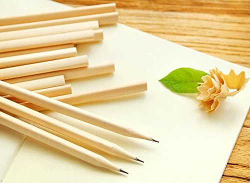 Skolpennor i naturligt trä för smidig skrivning och skissning – set med 12