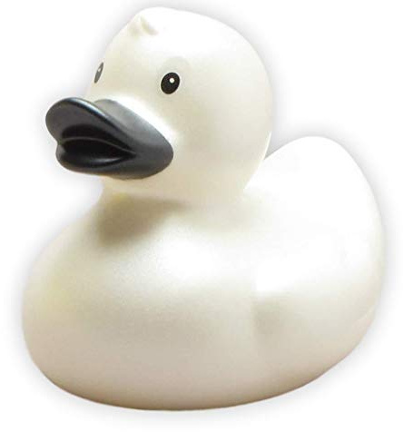 Duckshop I Badeente Perlmutt I Quietscheente I L: 9 cm I Quietscheentchen I Edles Geschenk I Präsent Sammler