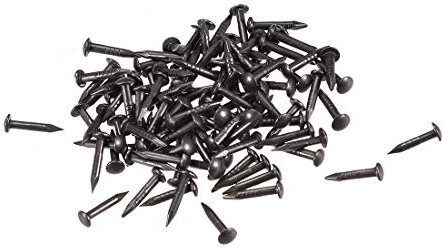 sourcing map Clou Petit Minuscule Laiton Quincaillerie 1.2mmX8mm(DxL) pour Bricolage Décoratif Bois Boîte Accessoire Noir 100pcs