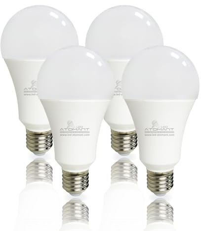 LED ATOMANT Packung mit 4 LED Lampe E27 A70 15W, Farbe Neutralweiß, 1350 Lumen, Nicht dimmbar, Äquivalenz 120W