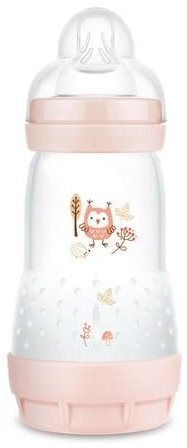 MAM Colours of Nature Collection A150, Matte Surface, Patented Anti-Colic Bottle, Skinsoft Silicone Teat, Ultra Soft, for Babies from 2 Months, Pink, 260 ml