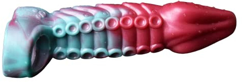 Bad Dragon - Tentakel Monster Sleeve Monster Dildo Penismanschette mit Penisring realistischer Silikondildo als Penisverlängerung Sexspielzeug vaginal und anal (Peacock Blue)