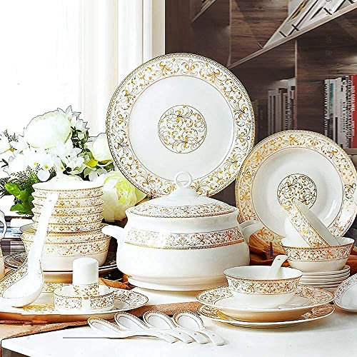 ¿60 piezas? Juego de vajilla de cerámica, vajilla de porcelana de hueso, vajilla, vajilla, vajilla combinada de cerámica, vajilla