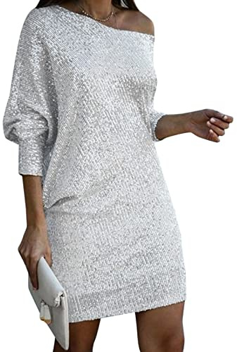 Glitzer Kleid Damen Karneval Abendkleid Dress Karneval Kostüm Paillettenkleid Dress Party Kleid Fransenkleid Pailletten Kleid Partykleider Festliche Bleistiftkleid Wickelkleid Ballkleider