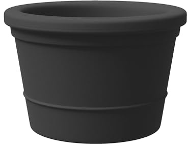 Tera Großer Blumentopf für den Außenbereich, EOS, aus Kunstharz, Rotationstechnik, UV-beständig, frostbeständig, recycelbares Material, Pflanzentöpfe für Bäume und Pflanzen (Anthrazit, 80 cm)