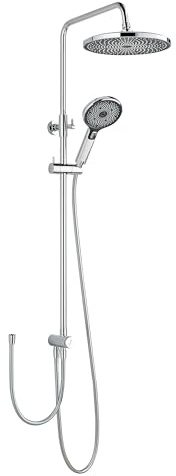 SCHÖNER WOHNEN-Kollektion Duschsystem BIELLA, Chrom | Duschstange mit Regendusche in Chrom für eine moderne und funktionale Ausstattung der Dusche.