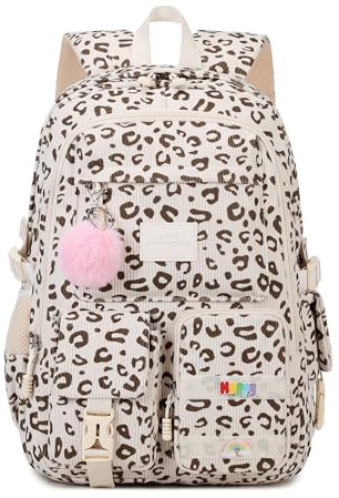 Lmwzh sac à dos scolaire adolescent sac à dos enfant école pour Sac à dos fille (1Léopard)