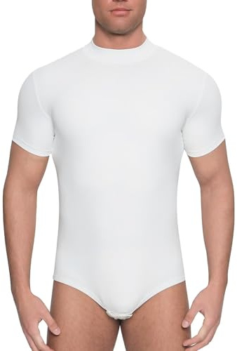 Landofgenie Body Herren Kurzarm mit Halbhohem Kragen Elastisches Bodysuit für Business-Casual & Everyday Dehnbares Basicshirt