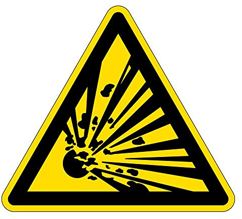 Warnzeichen - Warnung vor explosionsgefährlichen Stoffen - Aluminium Selbstklebend 20 x 20 cm