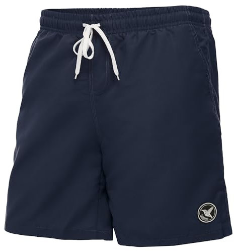 Ladeheid Costume Uomo Mare Lungo con Taschino, Medium Drawstring, Fodera in Rete, Costumi da Bagno, Boxer per la Spiaggia, la Piscina e Il Surf LA40-129 (Blu Marino, 4XL)