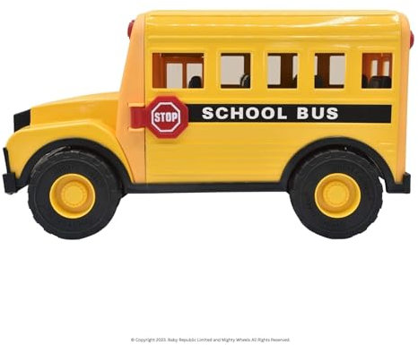 Mighty Wheels Steel American School Bus Toy 16 - Large Free-wheeling Toy Bus with Movable Front and Rear Doors - Durable Steel and Plastic Vehicle Toys for 3+ Year Old Boys and Girls