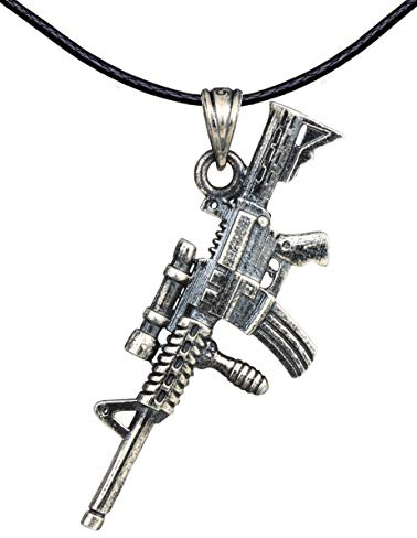 MicLee Herren Halskette 925 Sterling Silber Gewehr Anhänger Kette mit Geschenkbeutel Super Geschenk für Vatter Freund
