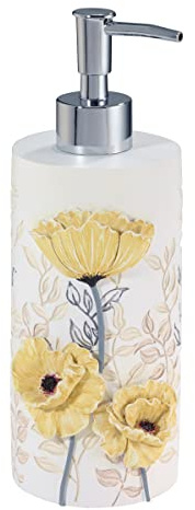 Avanti Linens - Lotion Pump, 100% Hand-Painted Resin Bathroom Accessories, Soap Dispenser, Floral Home Decor (Marielle)