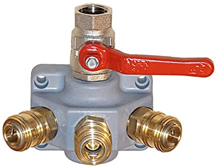 Druckluftverteiler Druckluftdose Wanddose m. 3 Schnellkupplungen und Kugelhahn