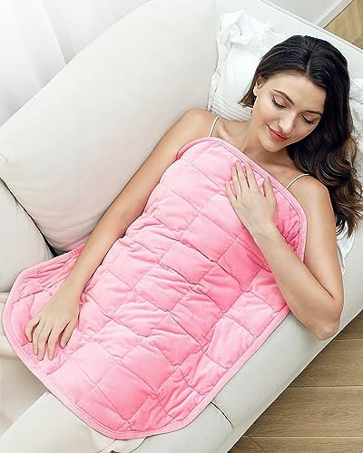 Cottonblue Weighted Blanket 7lbs for Adults, Luxury Crystal Velvet Weighted Lap Blanket for Relaxation, Lounging, Sleeping & Travel -Household Machine Washable, Pink, 29 x 24