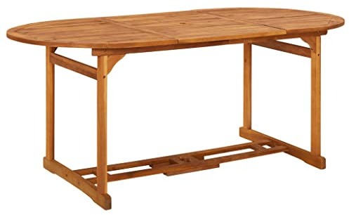 vidaXL Akazienholz Massiv Garten Esstisch Gartentisch Holztisch Massivholztisch Balkontisch Terrassentisch Gartenmöbel Tisch Outdoor 180x90x75cm