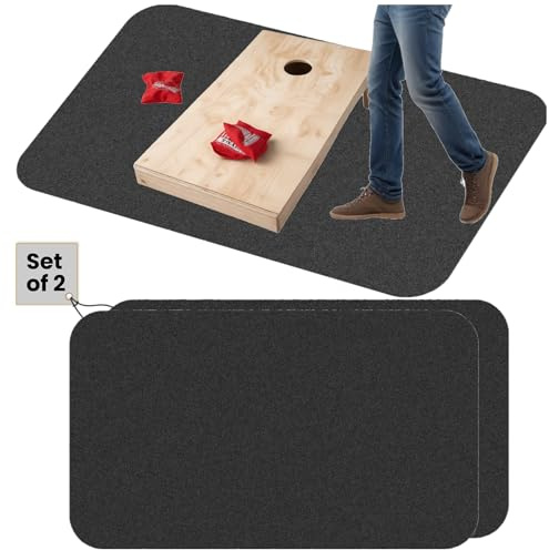 2 Cornhole-Matten verhindern, DASS Cornhole Board verrutscht, Pitch Pad hält Wurfbeutel sauber und sicher, grau, 129,5 x 182,9 cm (2 Matten)