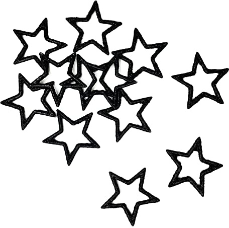 Oblique Unique Glitzer Deko Sterne Schwarz - 12er Set Streudeko Sterne für Weihnachten - Dekosterne als Tischdeko für Weihnachten, Adventskranz Deko, Deko für Adventsgesteck & Weihnachtsdeko