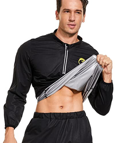NINGMI GF#yds5105-b-l Traje de Sauna, 1-Negro, Large para Hombre