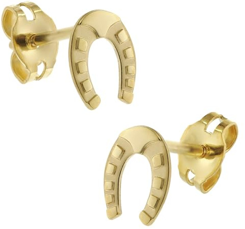trendor Kinder Ohrringe Gold 333 / 8K Hufeisen Ohrstecker 41855 | zauberhafter Ohrschmuck aus Echtgold für Mädchen, modische Geschenkidee für Kids