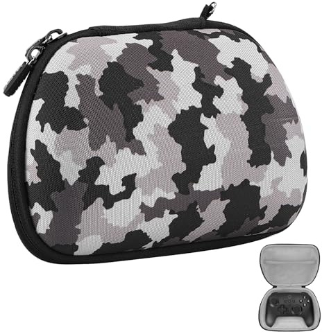 GEEKRIA Storage Case Compatible with 8BitDo Pro 2, Ultimate, 2C, 2.4G Dual Sense Wireless Controller, Game Protective Cover Travel Portable Bag (Camouflage)